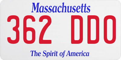 MA license plate 362DD0
