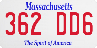 MA license plate 362DD6
