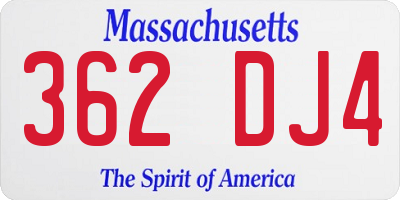 MA license plate 362DJ4