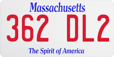 MA license plate 362DL2