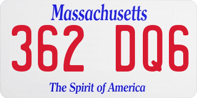 MA license plate 362DQ6