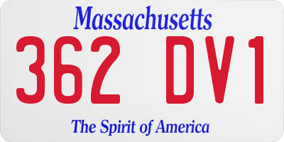 MA license plate 362DV1