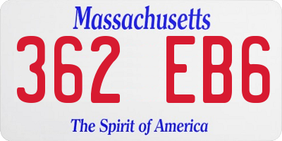 MA license plate 362EB6