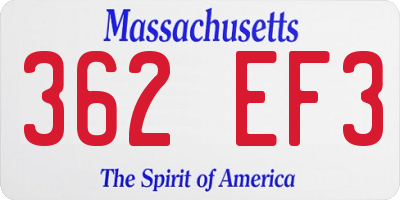MA license plate 362EF3
