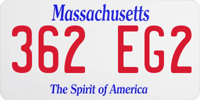 MA license plate 362EG2