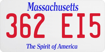 MA license plate 362EI5