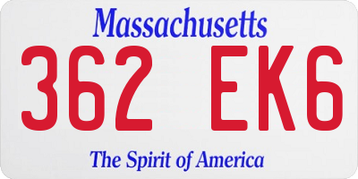 MA license plate 362EK6