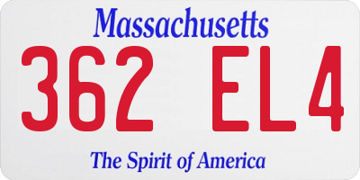 MA license plate 362EL4