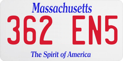 MA license plate 362EN5