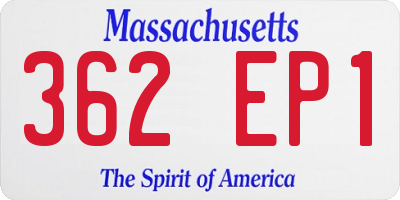MA license plate 362EP1