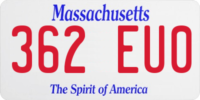MA license plate 362EU0