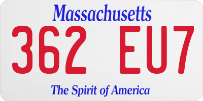 MA license plate 362EU7