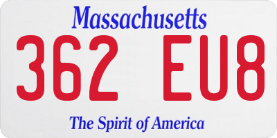 MA license plate 362EU8