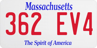 MA license plate 362EV4