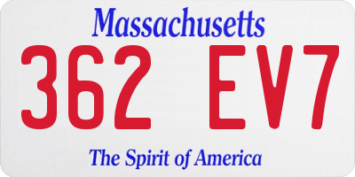 MA license plate 362EV7