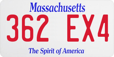 MA license plate 362EX4