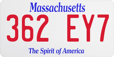 MA license plate 362EY7