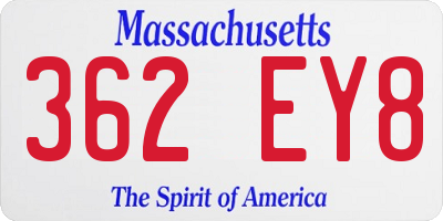 MA license plate 362EY8