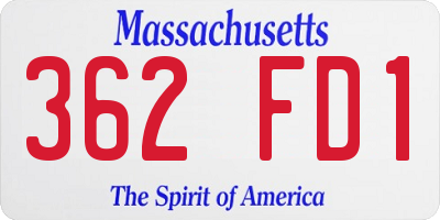 MA license plate 362FD1