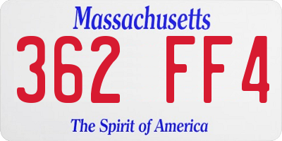 MA license plate 362FF4