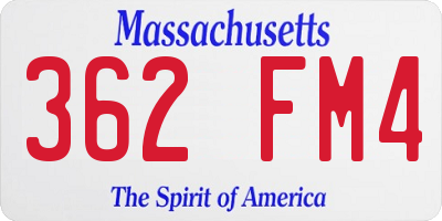 MA license plate 362FM4