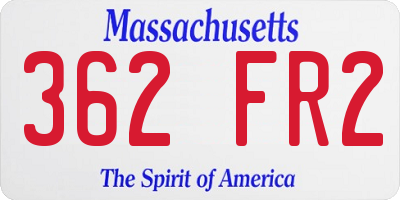 MA license plate 362FR2