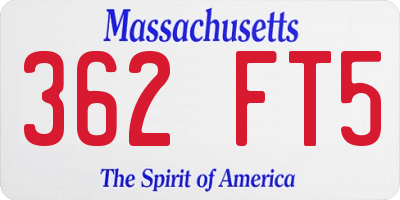 MA license plate 362FT5