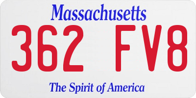 MA license plate 362FV8