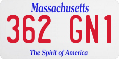 MA license plate 362GN1