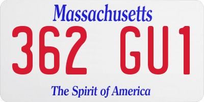 MA license plate 362GU1
