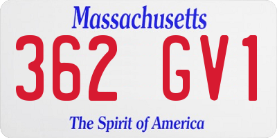 MA license plate 362GV1