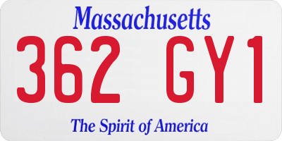 MA license plate 362GY1