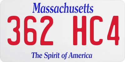 MA license plate 362HC4