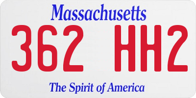 MA license plate 362HH2