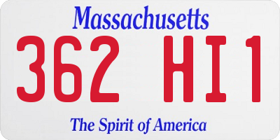 MA license plate 362HI1