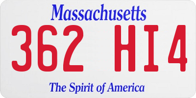 MA license plate 362HI4