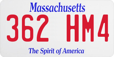 MA license plate 362HM4