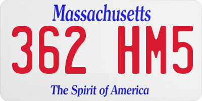 MA license plate 362HM5