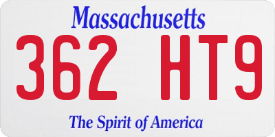 MA license plate 362HT9