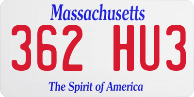 MA license plate 362HU3