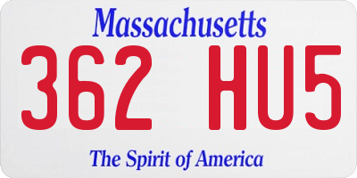MA license plate 362HU5