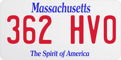 MA license plate 362HV0