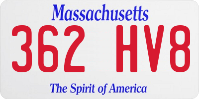 MA license plate 362HV8