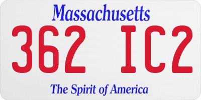 MA license plate 362IC2
