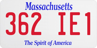 MA license plate 362IE1
