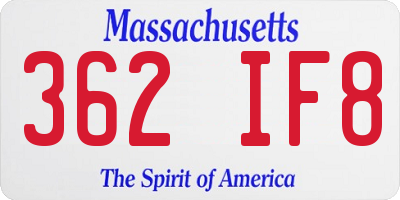 MA license plate 362IF8