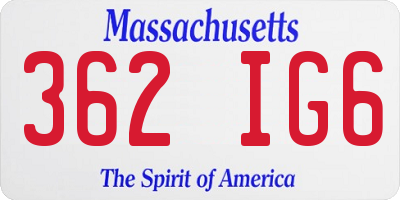 MA license plate 362IG6