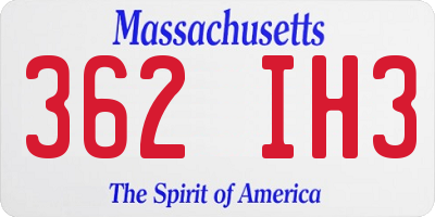 MA license plate 362IH3