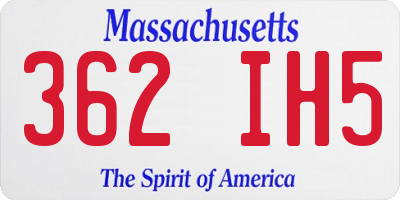 MA license plate 362IH5