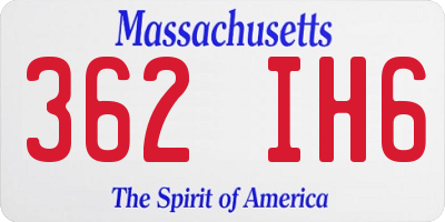 MA license plate 362IH6